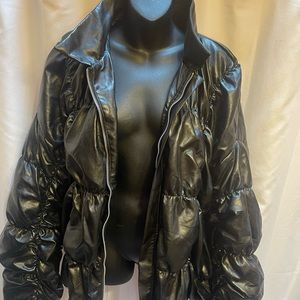 Fashion Nova black puffer coat like new 1X/2X
